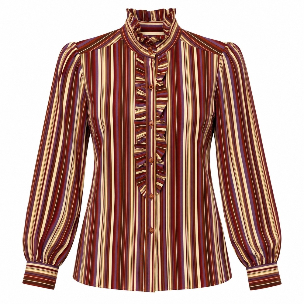 Jantzen Dark Academia Victorian Ruffle Blouse Women 10 Cottagecore Steampunk